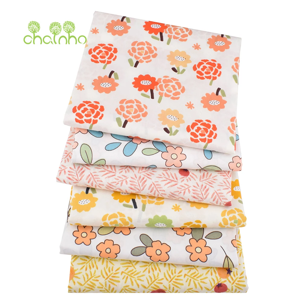 

Chainho,Flower Printed Twill Cotton Fabric,Patchwork Cloth,DIY Sewing Quilting Home Textiles Material For Baby & Child's Bedding