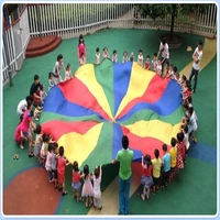 dia 2m3m child kid sports development outdoor rainbow umbrella parachute toy jump sack ballute play parachute 816 bracelet