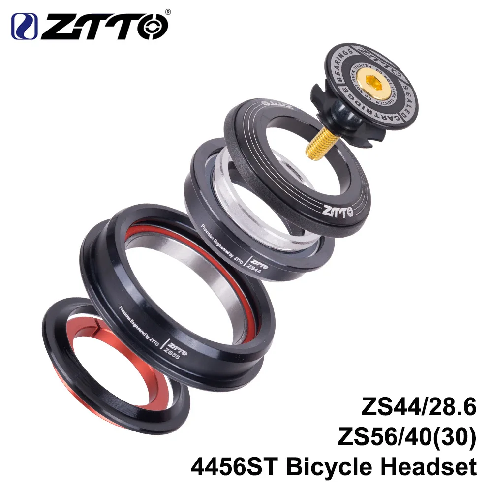 

ZTTO Bicycle Internal Headset 44mm 56mm MTB Threadless Sealed Bearing 45 Degree ZS44 ZS56 Tapered Straight Fork Steerer 4456ST