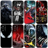 marvel venom cool phone case for xiaomi redmi note 9 9i 9at 9t 9a 9c 9s 9t 10 10s pro 5g soft black back silicone cover