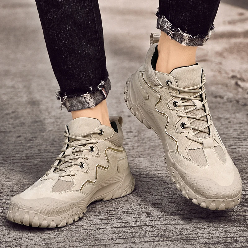 GR-87133 MARTIN BOOTS WALKING SHOES MEN'S HUNTING BOOTS TACTICAL SHOES DESERT COMBAT ANKLE LEATHER MOUNTAINEERING SHOES