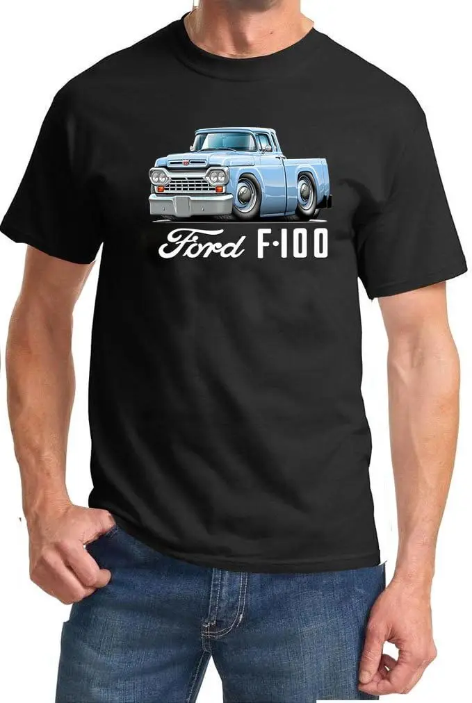 Полноцветная дизайнерская футболка Ford F100 F-100 Pickup Truck 1960