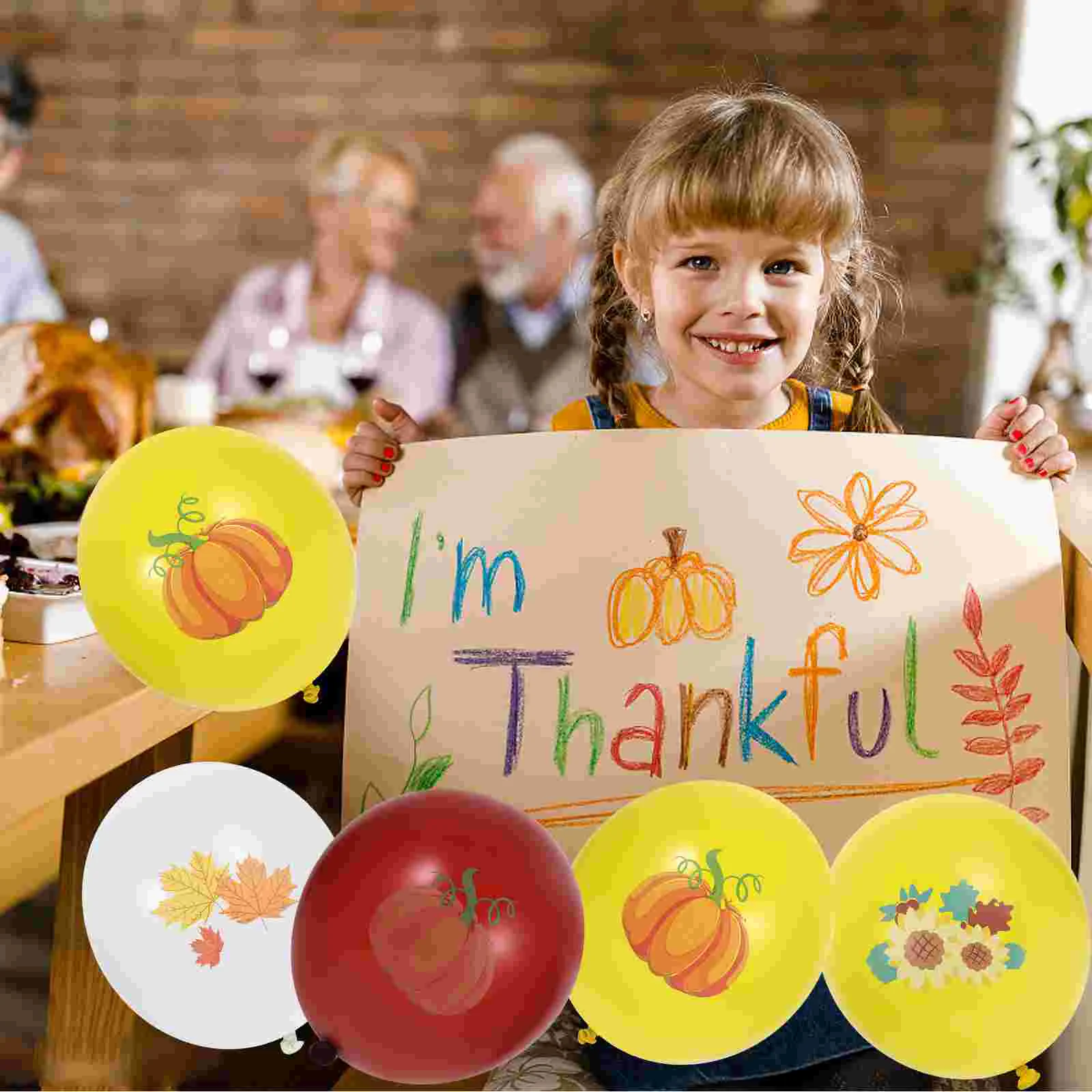 

12pcs Maple Leaves Pumpkin Pattern Balloons Fall Theme Thanksgiving Day Party Balloons Decoration