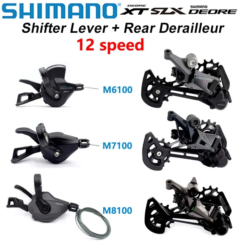 

SHIMANO DEORE XT M6100 M7100 M8100 M8120 M7120 12-Speed Mountain Bike Groupset Shifter Lever SL + RD SGS Rear Derailleur 12V Kit