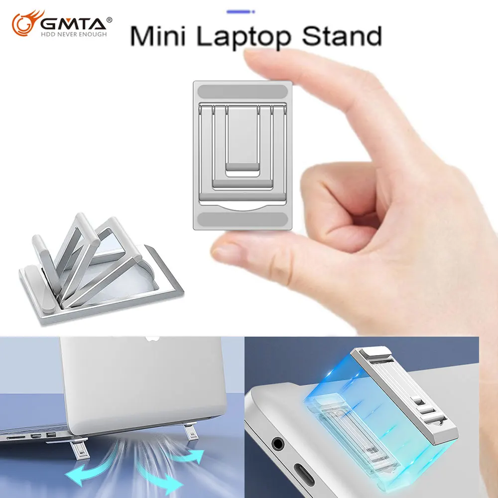 

Mini Portable 2pcs Laptop Stand Aluminium 3-Position Adjustable Mini Lightweight Stealth Stand Laptop Holder