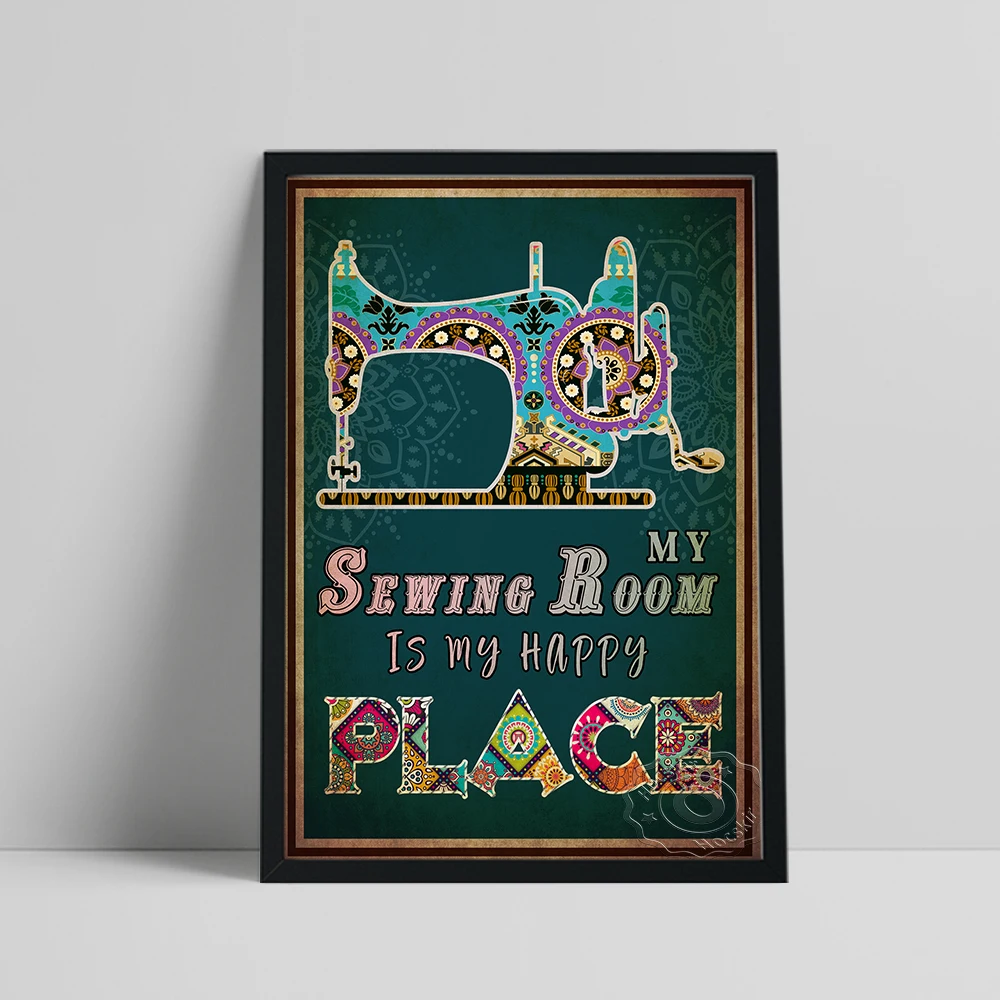 

Sewing Room Designer Art Prints Poster Abstract Decorative Pattern Sewing Machine Canvas Painting Modern Home Decor Wall Picture