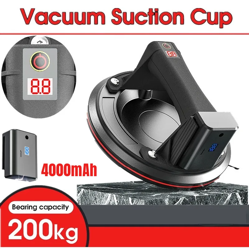 2023 New Electric Vacuum Suction Cup 200kg Bearing Capacity Heavy Duty Vacuum Lifter for Granite Tile Glass Industrial Sucke