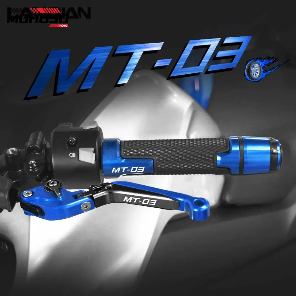 

Motorcycle Brake Clutch Levers Handlebar Hand Grips Ends For Yamaha MT03 MT 03 MT-03 2005-2021 2015 2016 2017 2018 2019 2020