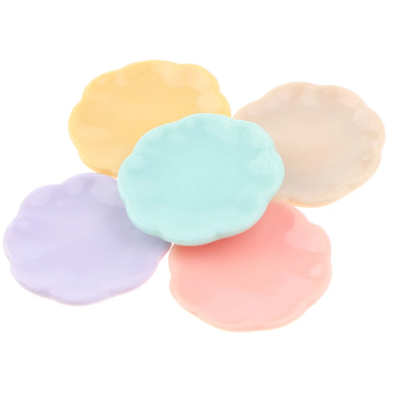 

1PC 1/12 Dollhouse Miniature Irregular Dish Mini Resin Dinner Food Plates Modle Toys Kitchen Tableware Doll House Accessories