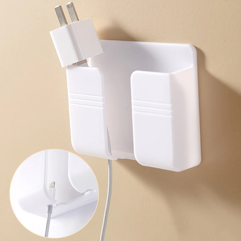 3PC Wall Charger Holder Mobile Phone Hanging Stand Mount Bracket Multifunctional Hanger Shelf Home Storage Organization Tools |