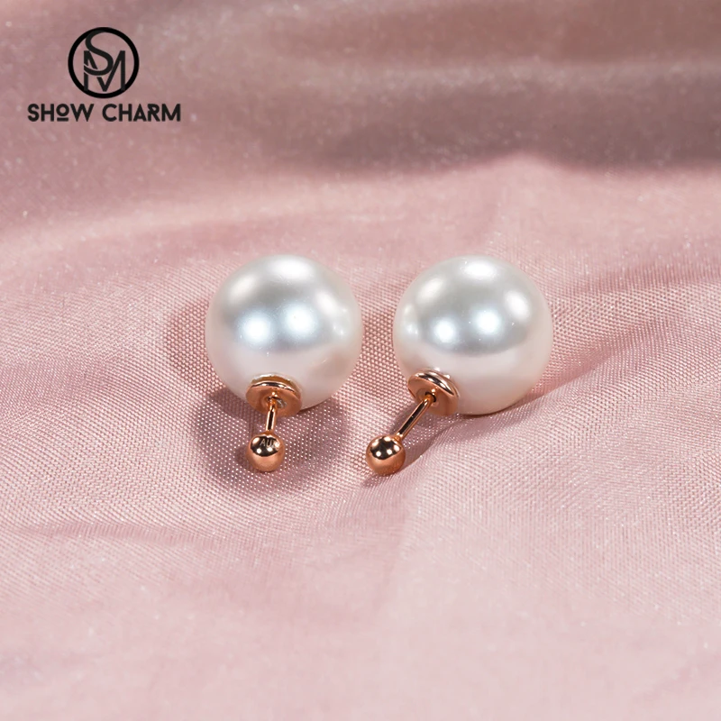 

Серьги-гвоздики из серебра пробы с пресноводным жемчугом