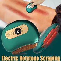 electric vibration massage brush hot compress facial lifting massager ems pulse anti age face guasha board meridian comb