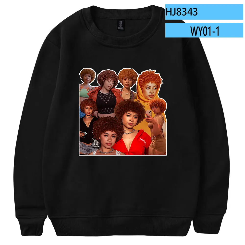 Толстовка Rapper ICE Spice для мужчин и женщин свитшот с длинным рукавом круглым вырезом