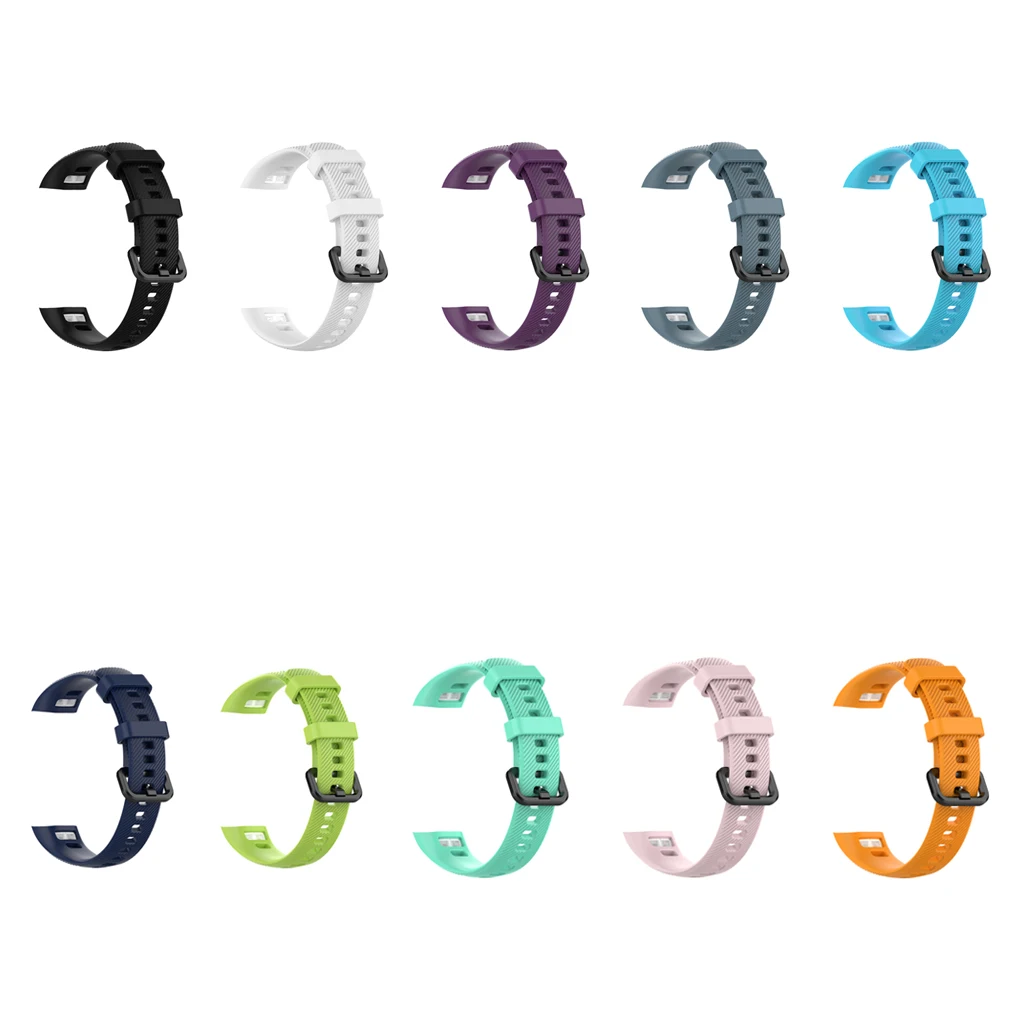 

Watchband Silicone Adjustable Watch Band Replaceable Buckle Watchband Replacement for Huawei Honor 4 5 Sky Blue