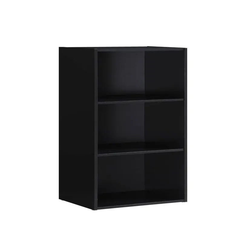 

Hodedah 3-Shelf Wood Bookcase, Black