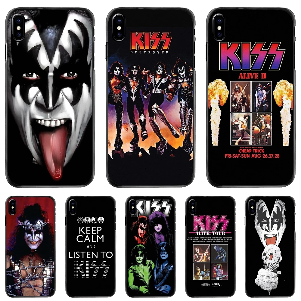 

Hard Phone Cover Case KISS rock band USA For Apple iPhone 11 12 13 14 Pro MAX Mini 5 5S SE 6 6S 7 8 Plus 10 X XR XS