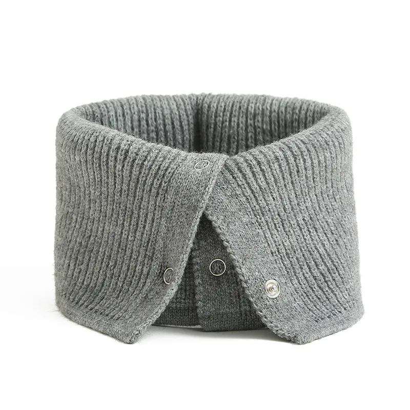 

New Design Unisex Neck Warmer Knitted Ring Scarf Soft Warm Snap Fastener Infinity Scarves Women Outdoor Skiing Bib Loop Snood