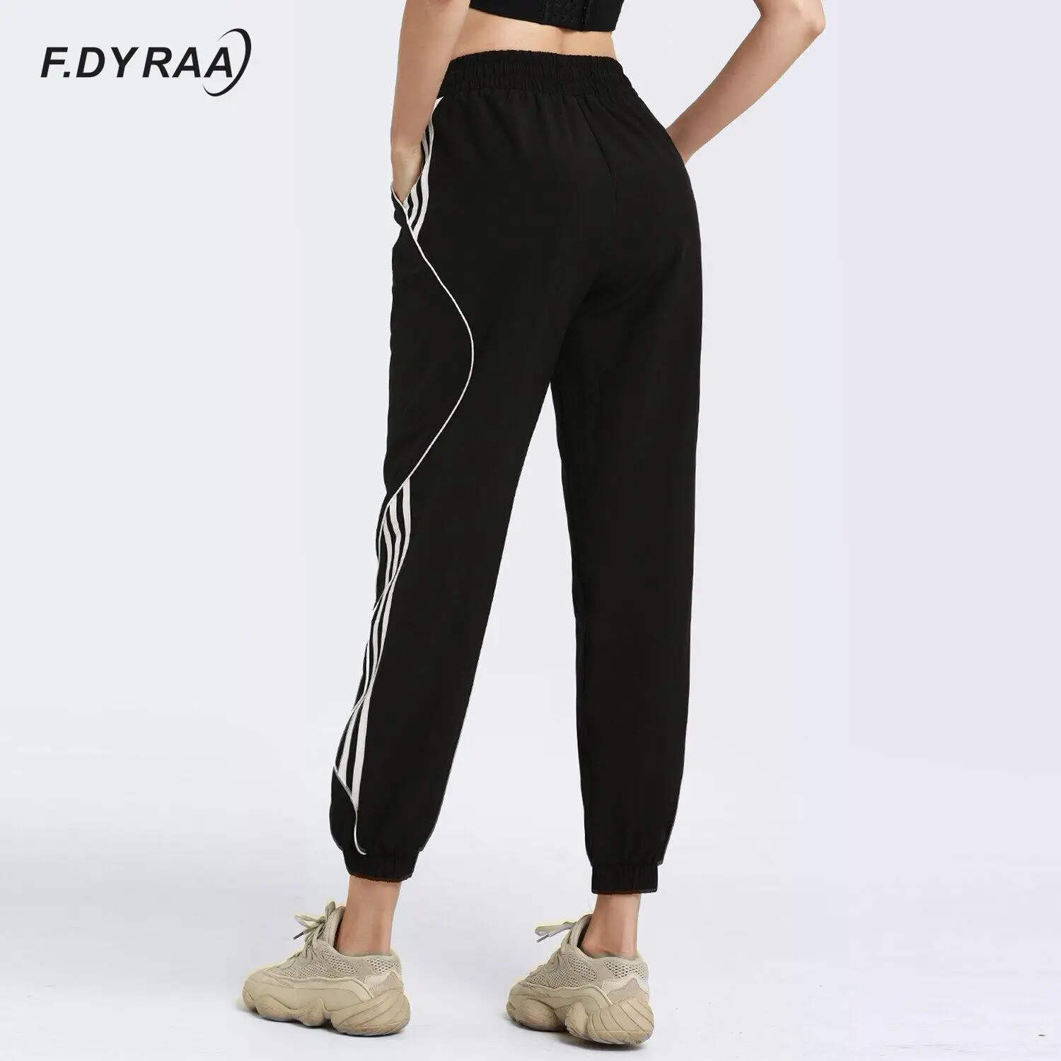Jogging Sweatpants Women Fitness Running Training Gym Yoga Trousers Elastic Band Waist/Foot Loose Casual Sports Pants Sportswear