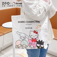kawaii sanrio hello kitty my melody cinnamoroll cotton tote shoulder bag casual bag organizer holiday gifts toys for girls