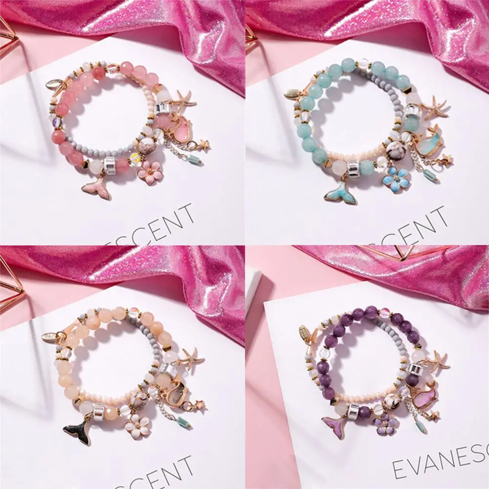 

Подарочная цепочка с бусинами в виде китового хвоста, корейский женский шарм, праздничный браслет, ювелирные изделия, модный браслет