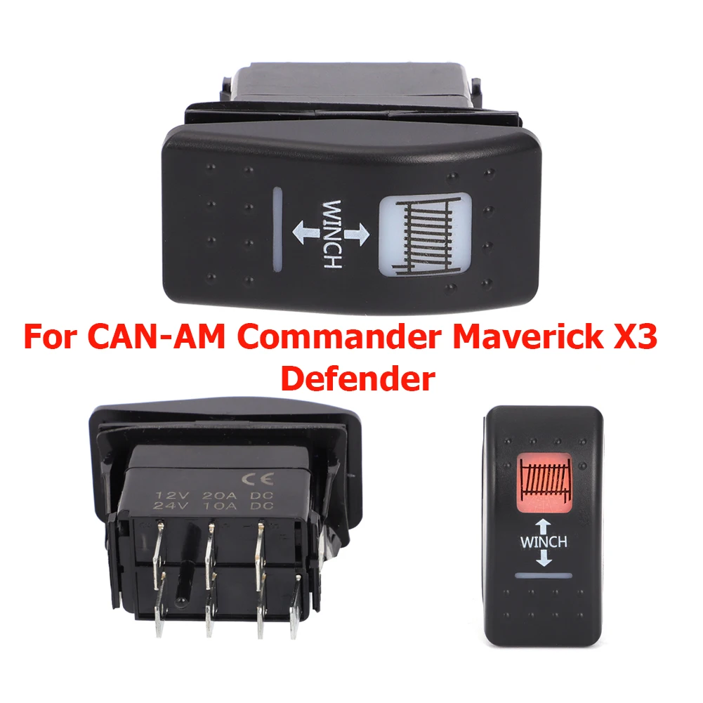 

Для CAN-AM COMMANDER MAVERICK X3 DEFENDER WINCH SWITCH Rocker AMBER ORANGE LIGHT CB UTV аксессуары для квадроциклов