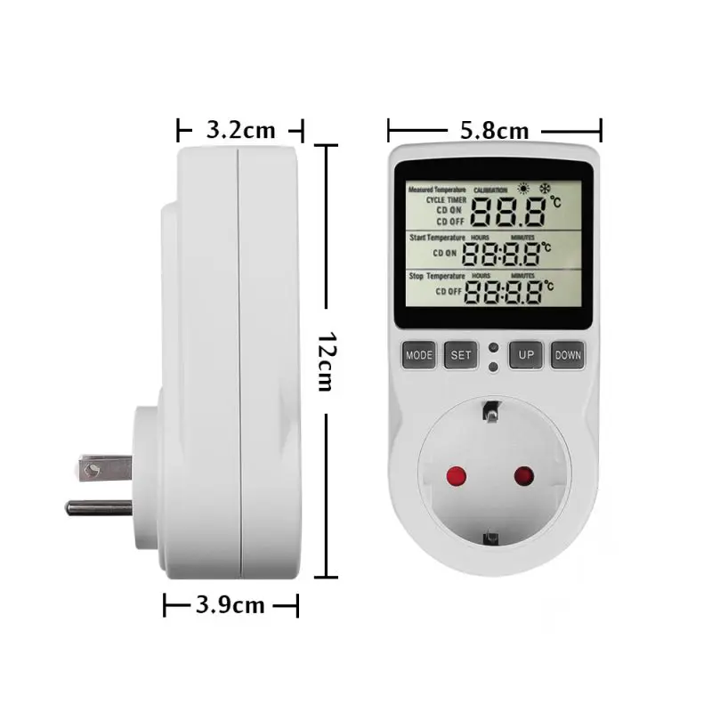 EU/FR/US/BR Plug LCD Digital Thermostat Temperature Controller Socket Outlet With Timer Switch Heating Cooling Adjustment images - 6