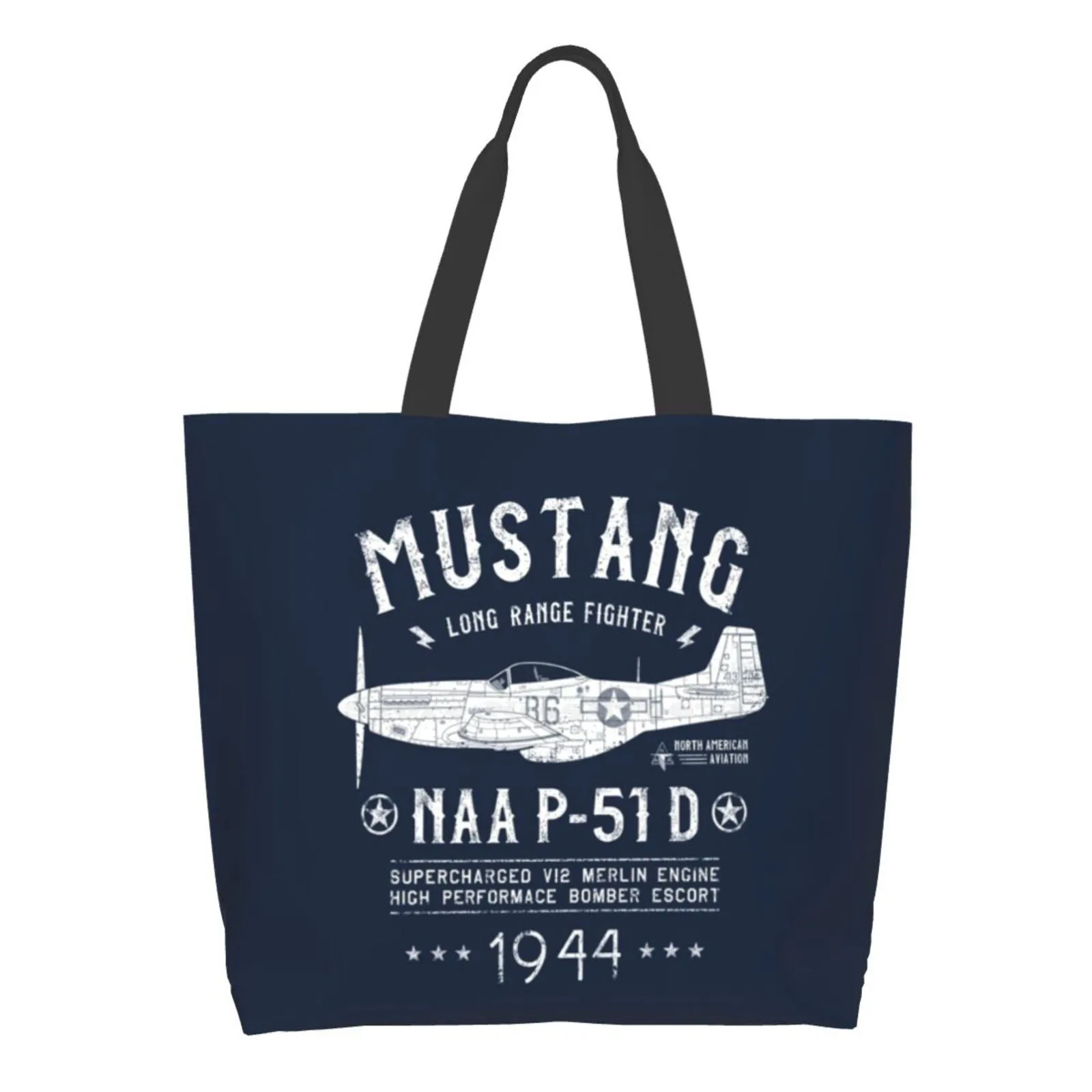 

P51 High Quality Large Size Tote Bag P 51 P51 P 51D Tuskegee Airmen Redtails Red Tails Usaaf Usaf Air Force Ww2 Wwii North