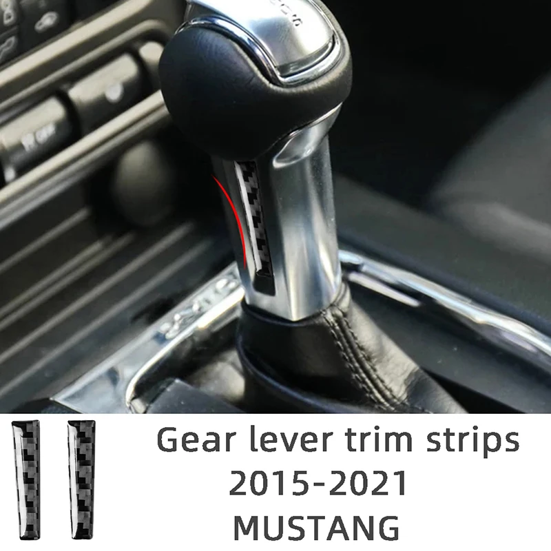 

Отделочные полосы для рычага переключения передач из углеродного волокна, автомобильные наклейки для Ford Mustang 2015-2021, стильные аксессуары для...