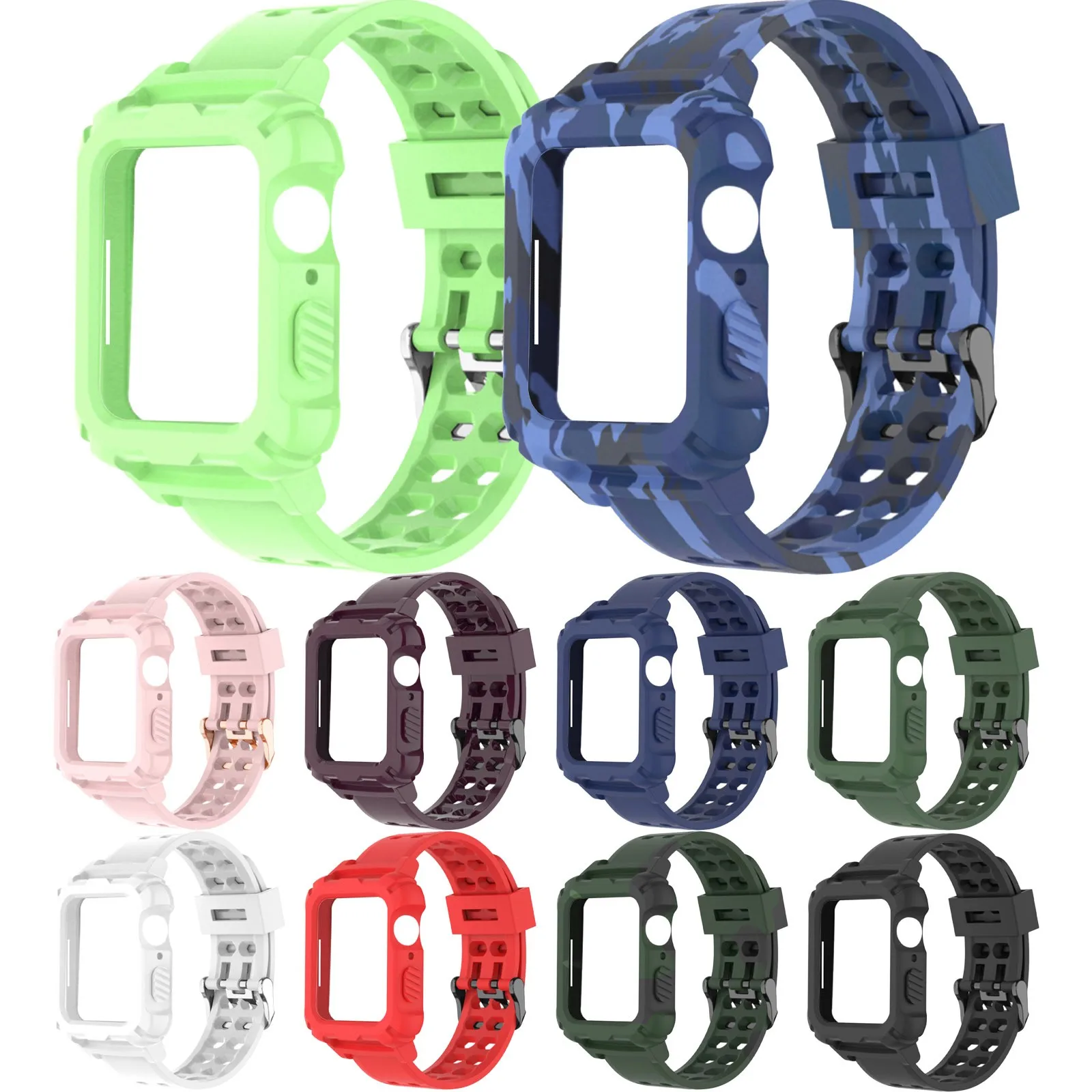 

Совместимый с IWatch Band 41 мм спортивный водонепроницаемый ремешок из ТПУ подходит для IWatch Series 7 Ремешки для наручных часов 100