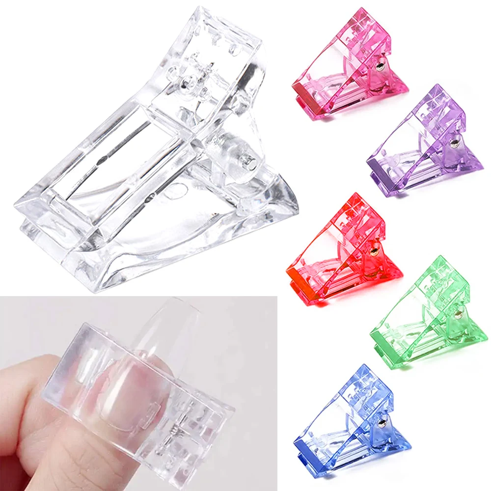 

Sdatter 5/10Pcs Nail Art Clips Fixed Extension Fingernail Building Tips Gel Polish Plastic Nail Clamps Mold Manicure Nails Acces