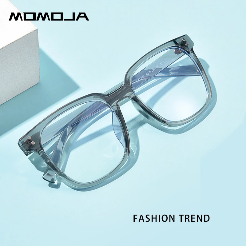 

MOMOJA New Retro Fashion Big Square Eyewear TR90 Decorate Eyeglasses Optical Prescription Glasses Frame Man and Woman BS324F