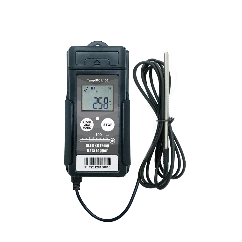 

Tzone TempU06 L100 Bluetooth and USB Ultra low dry ice temperature data logger with external replaceable temperature probe