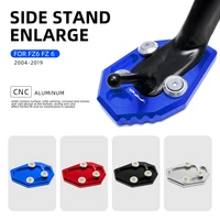 fz6 fz6r abs motorcycle cnc kickstand side stand plate extension enlarger pad for yamaha fz6 fz6r fz6 s2 accessories motorbike