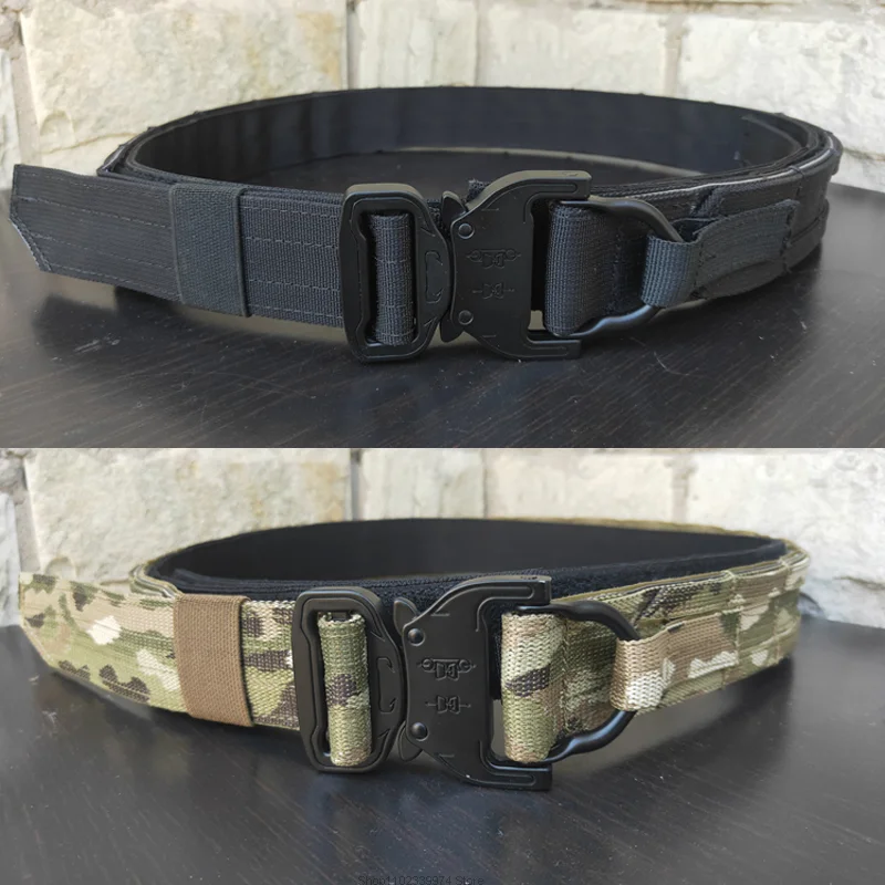 

Тактический ремень Molle, военный армейский боевой ремень Мультикам, охотничий двухслойный ремень для страйкбола, ремешок для стрельбы, снаря...