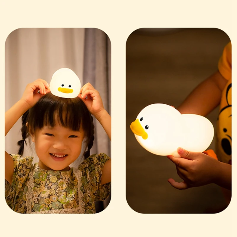 Креативный ночник в виде утки силиконовый светодиодный сенсорный светильник