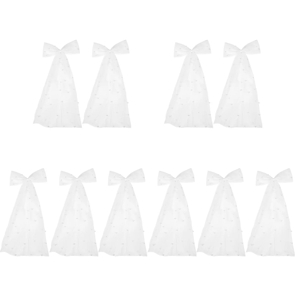 

10 Pcs Bridal Veil Hair Pin Bride Accessories Pearl Bow Clip Wedding Headgear Accessory Clips