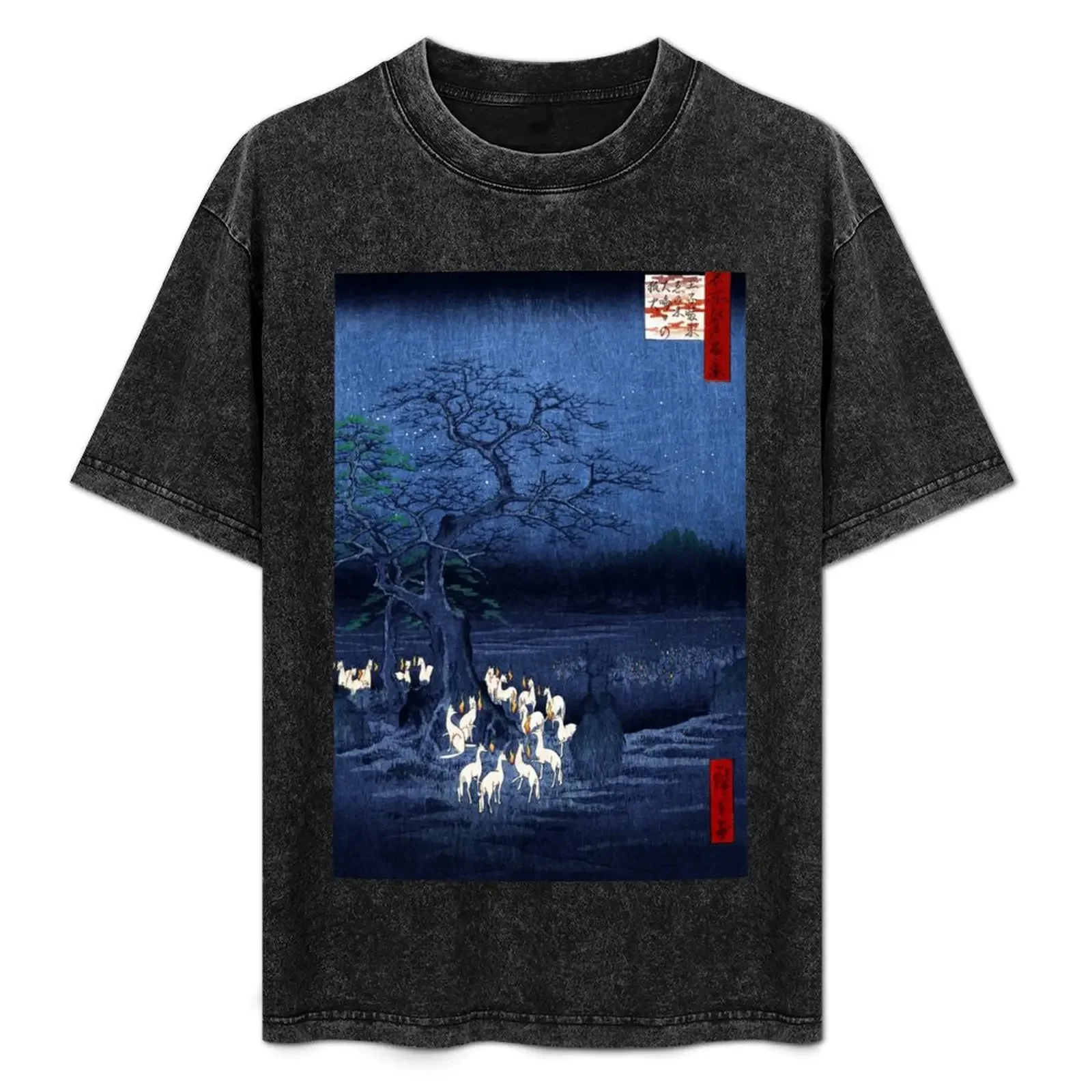 Новинка футболка хирошидж с изображением Лисий огней на меняющемся дереве