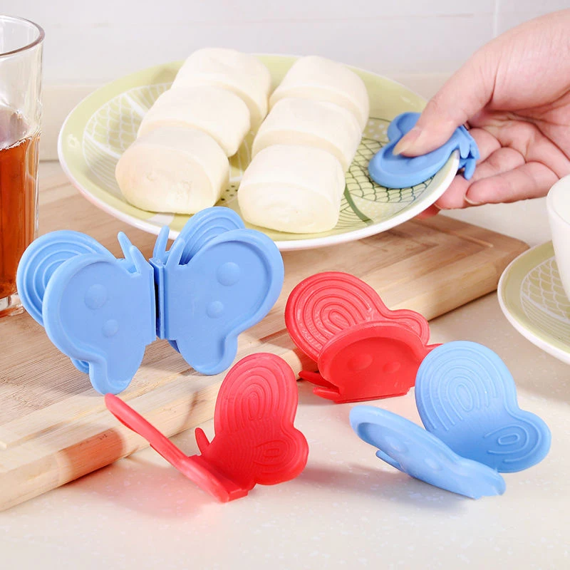 

2pcs/set Creative Butterfly Kitchen Silicone Heat Insulation Against Hot Plate Clip With Magnet Protect Hands Take Bowl Oven