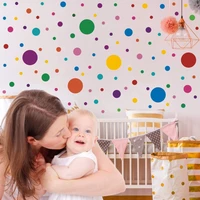 cartoon colorful polka dots children wall stickers removable nursery wall decals poster print kids bedroom interior home decor