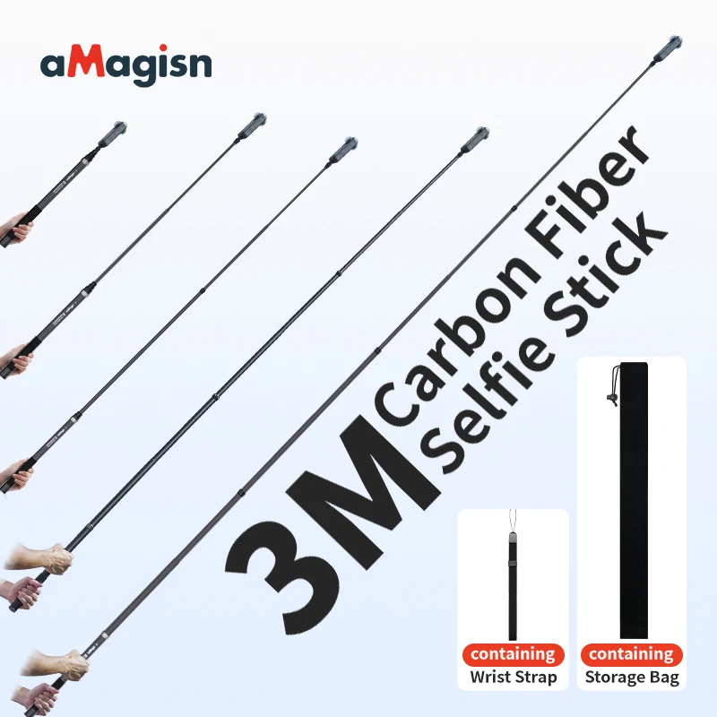 aMagisn 14'' Selfie Stick  Шаровая головка  алюминий  углеродное волокно  Выдвижной телескопический шест  для Gopro DJI Insta360 X4 X3 Ace Pro 2 (art.: 3920ccc596e28) - 3920ccc596e28