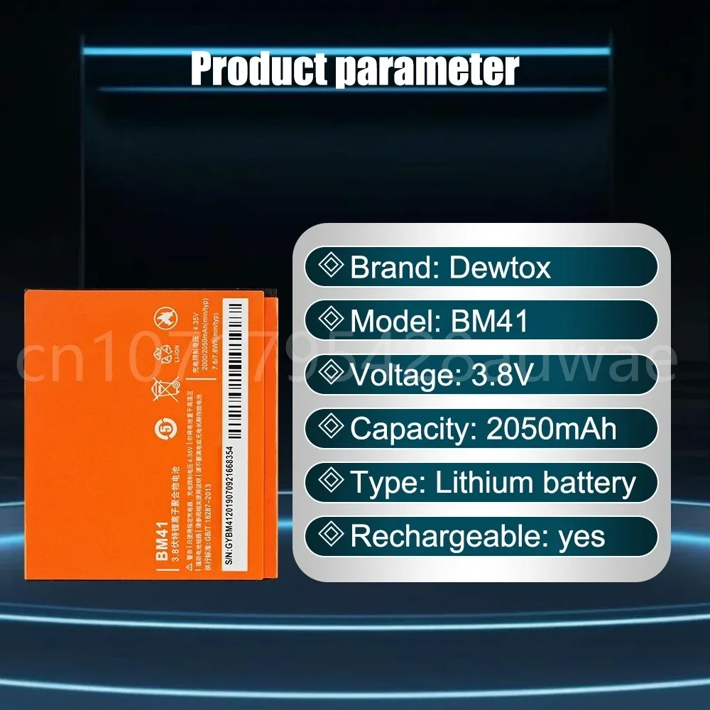 Аккумулятор BM41 2050 мАч для Xiaomi Redmi 1 1S высококачественные сменные аккумуляторы