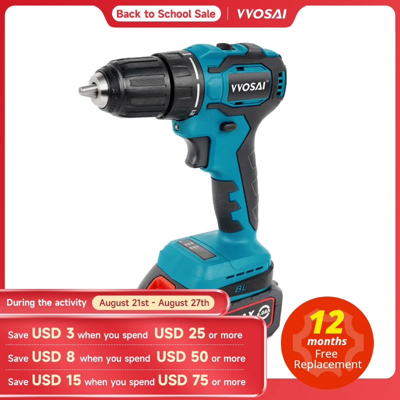 VVOSAI 20 в бесщеточная электрическая дрель 21 + 1 крутящий момент 50 нм Беспроводная отвертка литий-ионная батарея электрическая дрель VVOSAI 20 в бесщеточная электрическая дрель 21 + 1 крутящий момент 50 нм Беспроводная отвертка литий-ионная батарея электрическая дрель
