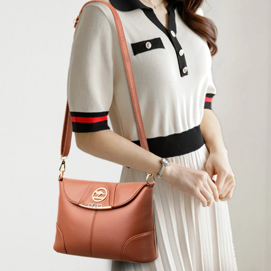 New Trendy High Quality Soft Leather Crossbody Bag for Women Luxury Handbags Women Bags Designer Female Casual Shoulder Bag Sac