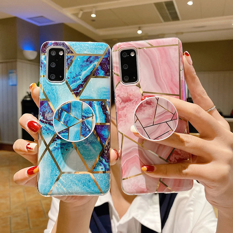 

New diamond marble soft silicon phone case for Samsung Galaxy S8 S9 S10 S20 FE Plus Note 8 10 Pro 20 ultra S30 S21 support cover