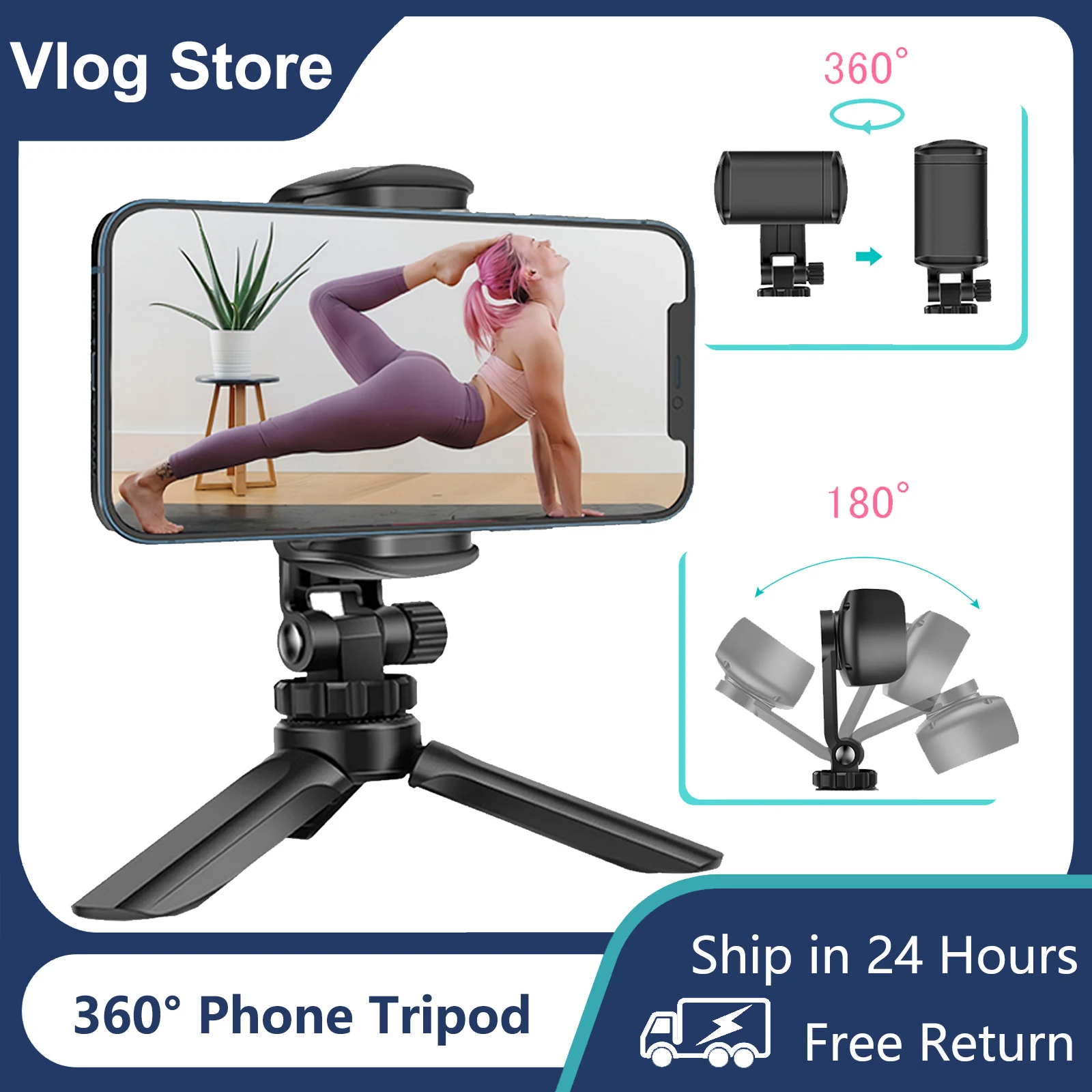 

Mini Tripod for iPhone 13 Pro Samsung Huawei Xiaomi Cell Phone 360° Rotating Mobile Phone Monopod Table Stand Holder