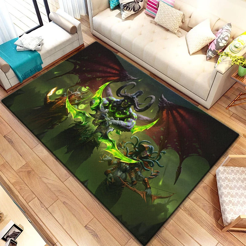 

Game World of Warcraft Carpet for Living Room Rugs Camping Stranger Things Picnic Mat Anti-Slip E-sports Rug Yoga Mat Fans Gift