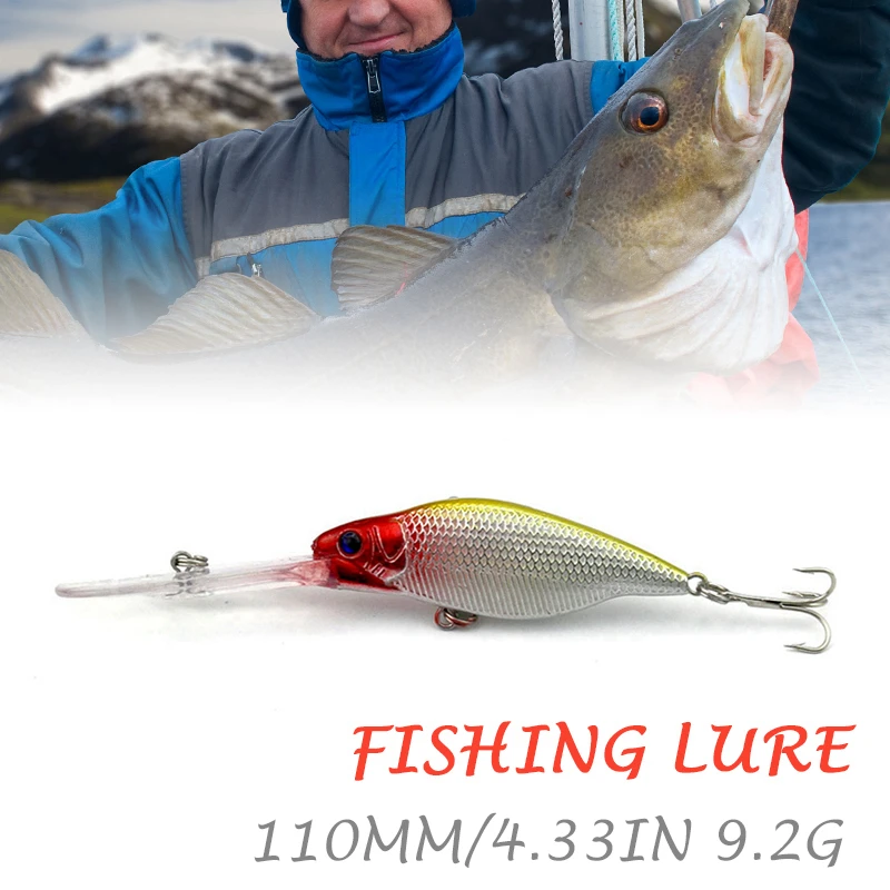 

artificial bait 110mm 9.2g Sinking Action Bass Trout Amur pikc fake lure Freshwater Saltwater Crankbaits fishing Wobblers