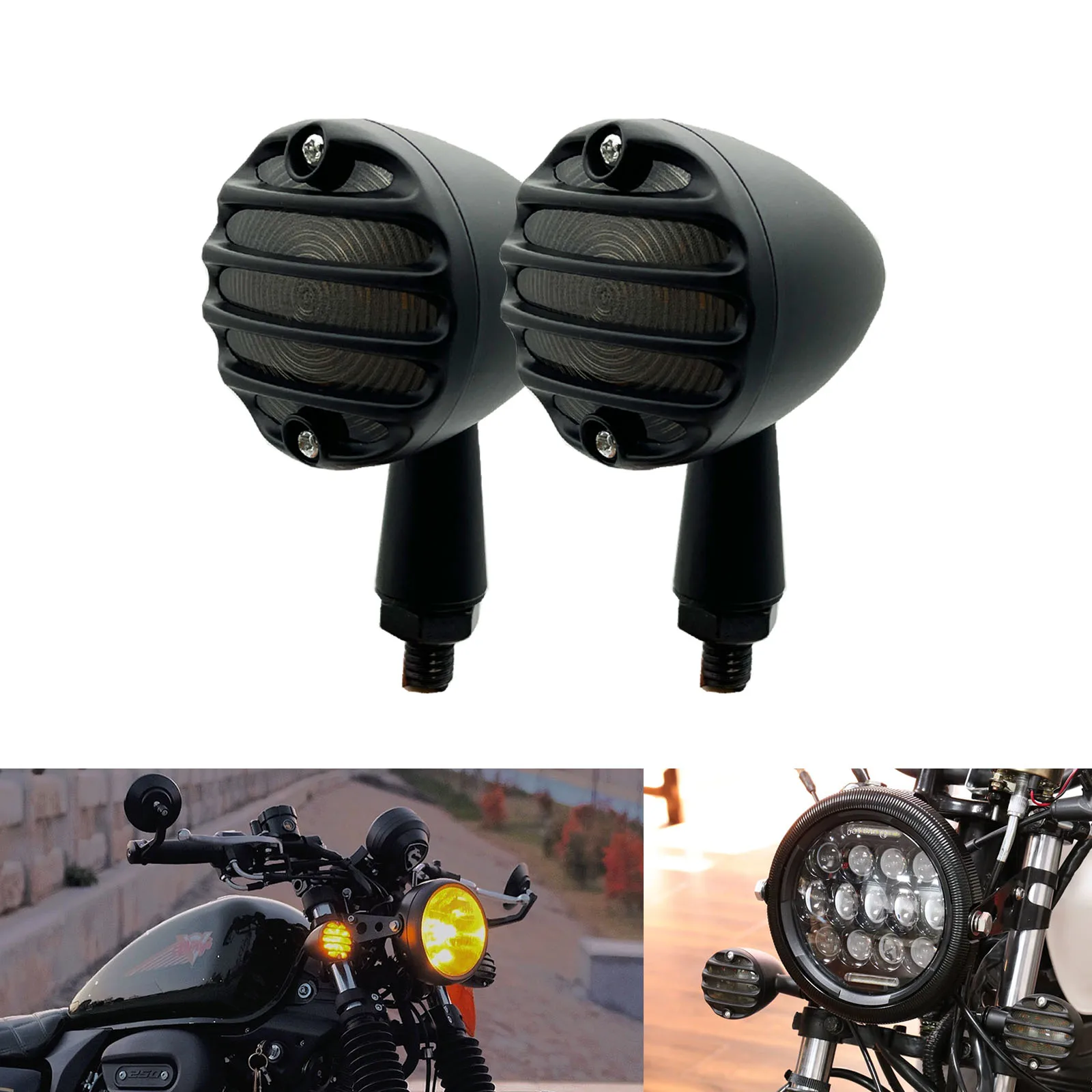 

Мотоциклетные светодиодные сигналы поворота, желтый передний и задний индикатор для гриля, универсальный индикатор для Harley Touring Dyna Chopper для Honda