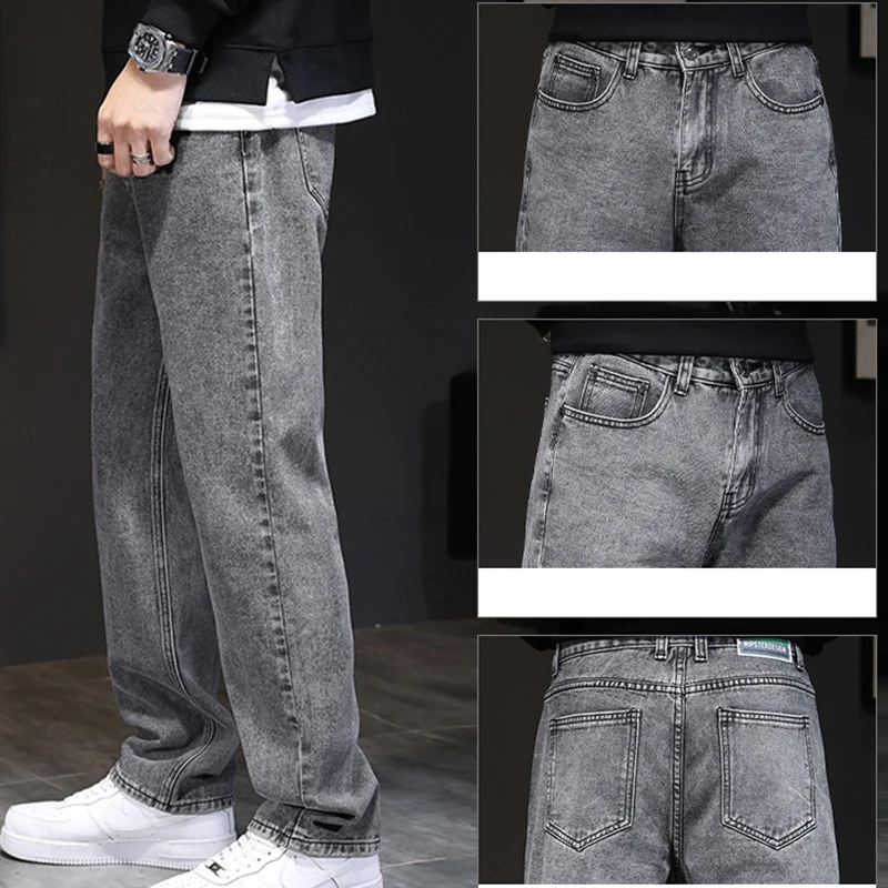 Мужские прямые джинсовые джинсы Новое поступление