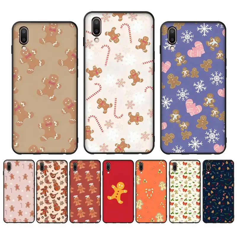 

Cute Gingerbread man Christmas Phone Case for Vivo Y91C Y11 17 19 17 67 81 Oppo A9 2020 Realme c3
